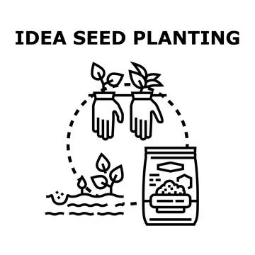 Idea seed planting for business development growth Stock Illustration