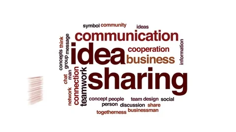 Idea sharing animated word cloud, text d... | Stock Video | Pond5