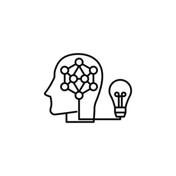 Idea smart human brain icon. Element of artificial intelligence icon for mobile Illustrazione stock