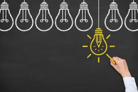 Idea solution concepts with light bulbs Stock Illustration