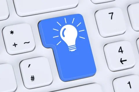 Idea solution for problem success successful concept on computer Stock Photos