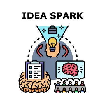 Idea spark generating business solutions concept Illustrazione stock