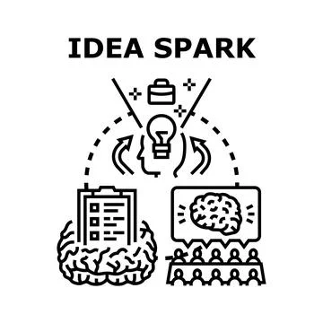 Idea spark generating business solutions concept Stock Illustration