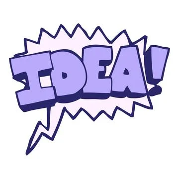 Idea speech bubble in bright neon color Stock Illustration