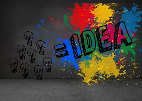 Idea on splashes in dark room Stock Illustration