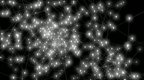 Idea spreading through a three dimensional network. Stock Footage