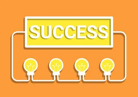 Idea success concept flat design Stock Illustration