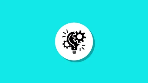 Idea symbol animated on bright turquoise background, concept for innovation.. Stock Footage 327762574