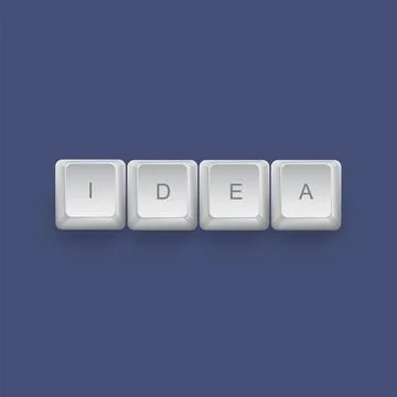 Idea text on a 3d keyboard button with shadow Stockillustratie