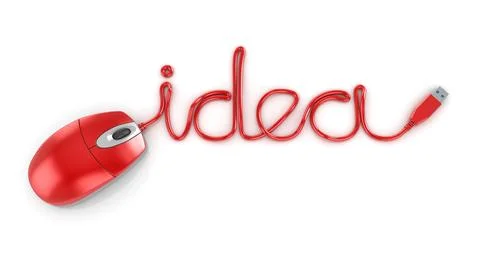 Idea Text with Computer Mouse Cable Stock-Illustration