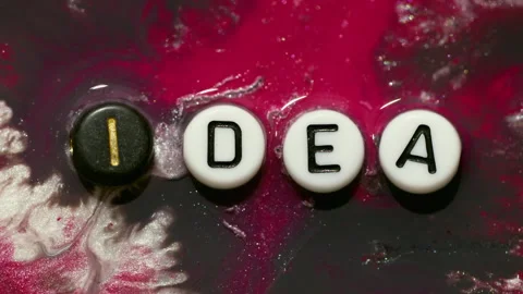 Idea text glitter ink shimmer letters texture art Stock Footage 341279808