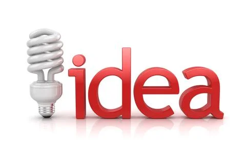 Idea Text with Lamp Stock Illustration