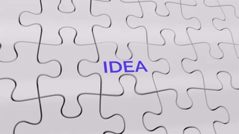 Idea text on white Puzzle jigsaw flipping 스톡 동영상 306533967