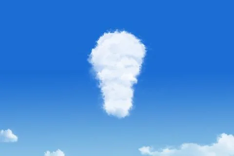 Idea thinking concept electric blub cloud in the blue sky Stock Photos