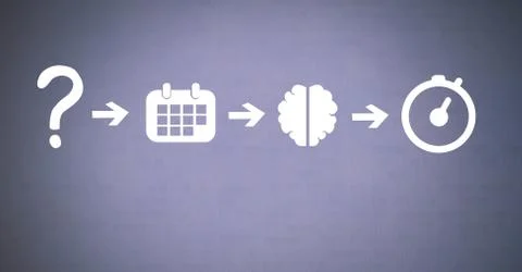 Idea thought and brainstorm process icons in sequence Stock Photos
