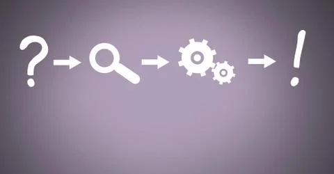 Idea thought and brainstorm process icons in sequence Stock Photos