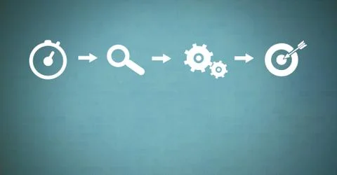 Idea thought and brainstorm process icons in sequence 스톡 사진