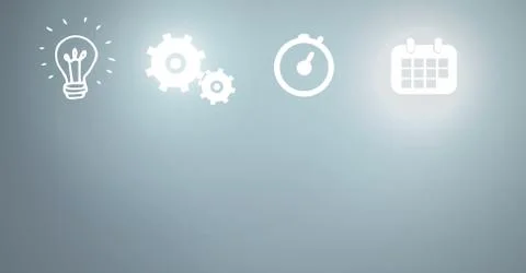 Idea thought and brainstorm process icons in sequence Stock Photos