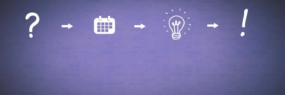 Idea thought and brainstorm process icons in sequence Stock Photos