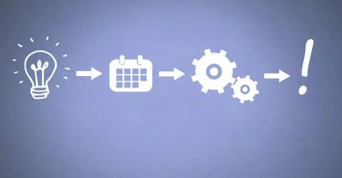 Idea thought and brainstorm process icons in sequence Stock Photos