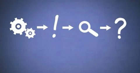 Idea thought and brainstorm process icons in sequence Stock Photos