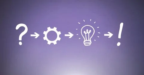 Idea thought and brainstorm process icons in sequence Stock Photos