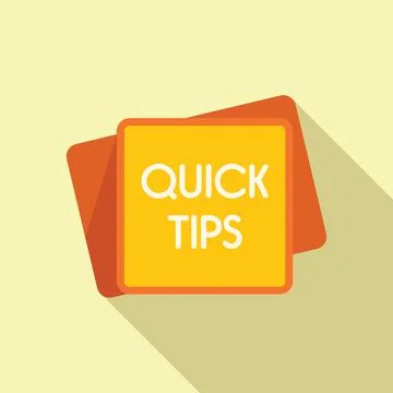 Idea tips icon flat vector. Quick tip Stock Illustration