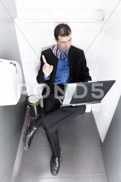 Idea on the toilet seat Stock Photos