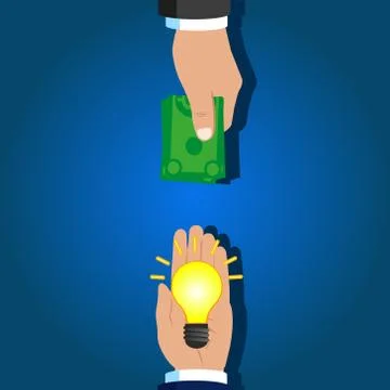 Idea trading for money concept. Vector illustration. Stock Illustration