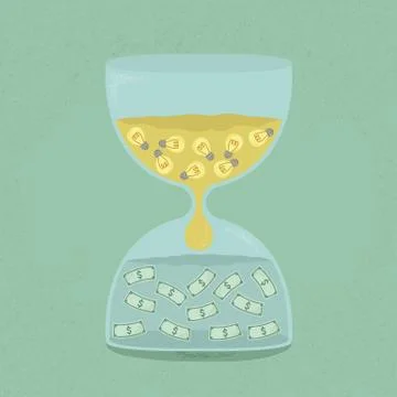 Idea transform to money through the hourglass , eps10 vector format Stock Illustration