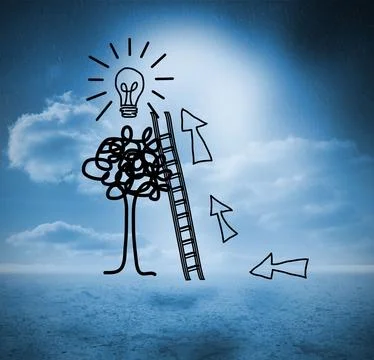 Idea tree on blue countryside Stock Photos