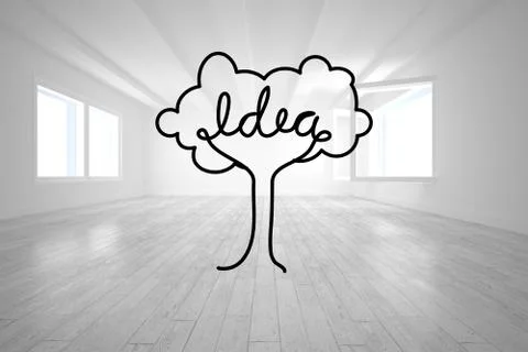 Idea tree in bright room Stock Illustration