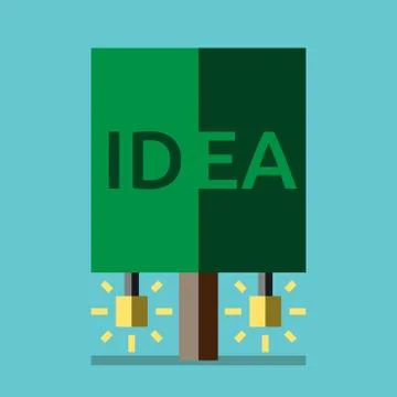 Idea tree, flat style Illustrazione stock