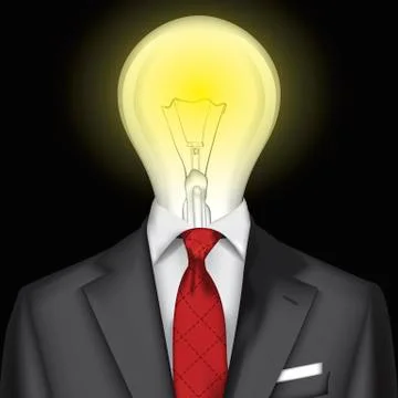 Idea - Tuxedo background with light bulb Stock Illustration