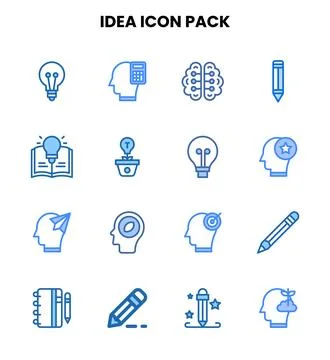 Idea Two Colour Design Icons Pack Stock Illustration