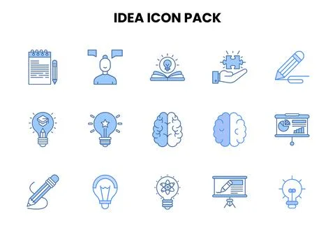 Idea Two Colour Icons Pack Illustrazione stock
