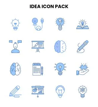 Idea Two Colour Icons Pack Stock Illustration