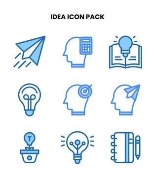 Idea Two Colour Scalable Icons Pack 스톡 일러스트