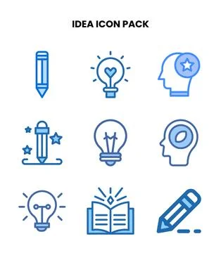Idea Two Colour Set Icons Pack Stock-Illustration