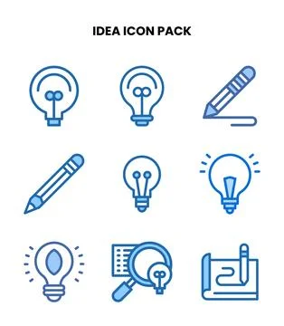 Idea Two Colour UI Icons Pack 스톡 일러스트