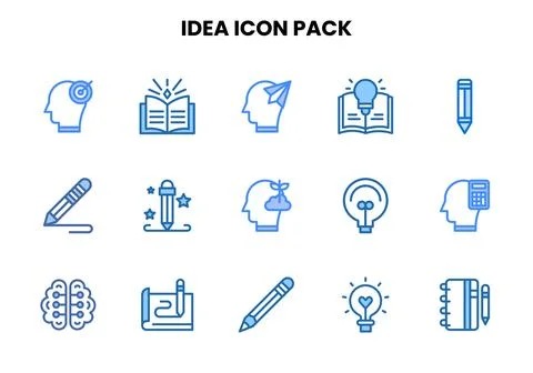 Idea Two Colour Vector Icons Pack 스톡 일러스트