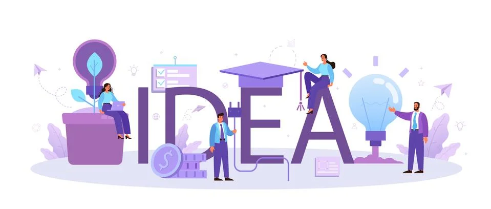 Idea typographic header. Creative innovation and brainstorm. Solution generation イラスト素材