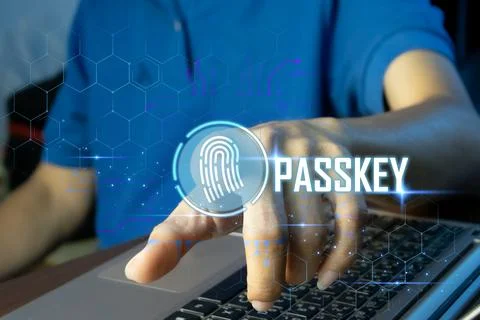 The idea of ??using Passkey instead of a code set for maximum security Biom.. Stock Photos