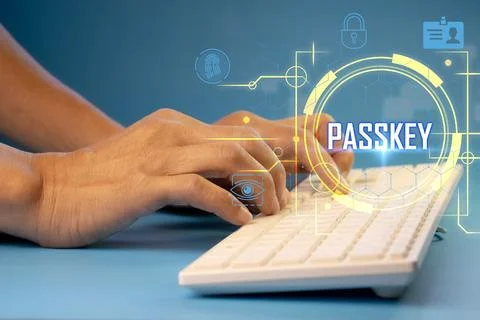 The idea of ??using Passkey instead of a code set for maximum security Biom.. 스톡 사진