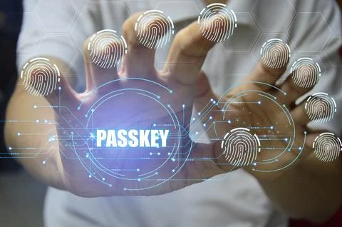 The idea of ??using Passkey instead of a code set for maximum security Biom.. Stock Photos