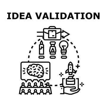 Idea validation concept for business development and startup success Stock Illustration
