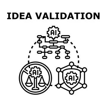 Idea validation process and ethical ai development Stock-Illustration