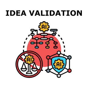 Idea validation process and ethical ai development Stock Illustration
