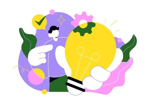 Idea Vector Illustration Featuring Creative Teamwork, Innovative Thinking, .. Stock Illustration