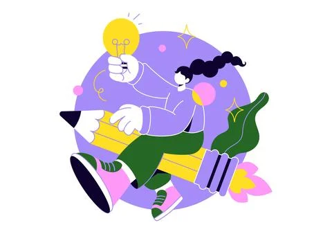 Idea Vector Illustration Featuring Creative Teamwork, Innovative Thinking, .. Stock Illustration
